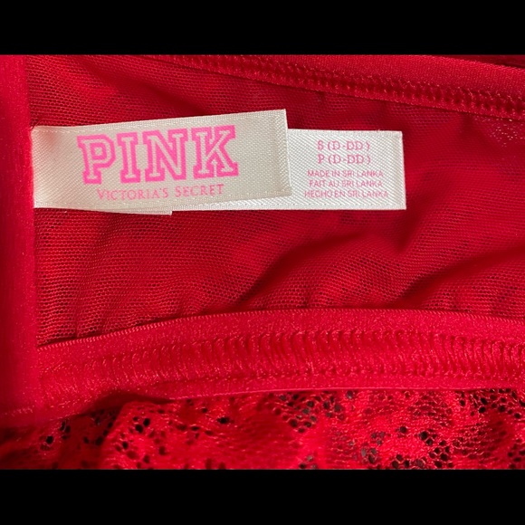 PINK Victoria’s Secret red lace bra small D-DD - Picture 6 of 7